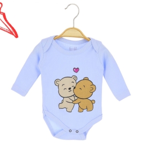 Рипсено боди за момченце с дълъг ръкав