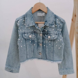 Страхотно дънково яке с перли -  размер от 6 г. до 14 г.