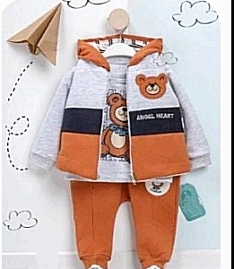 Комплект от 3 части с мече и грейка в оранжево