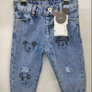 Дънки за момче с апликация Мики