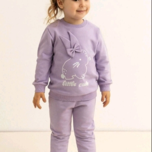 Комплект със зайче в лилаво от 1 до 4 години