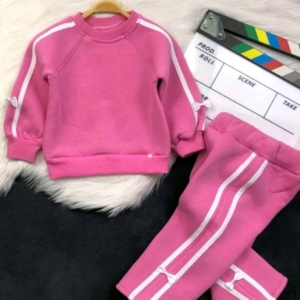 Ватиран комплект с панделки в розово - от 6м до 24 м