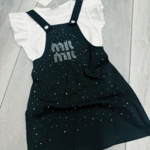 Черна рокля с камъни от 3-4 г до 9-10 г