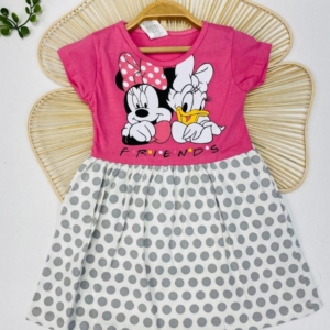 Рокля с Мини Маус в розово от 2 г до 5 г