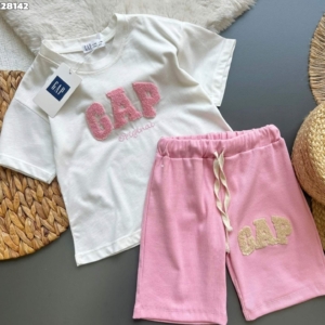 Летен комплект в розово и бяло от 3-4 г до 9-10 г